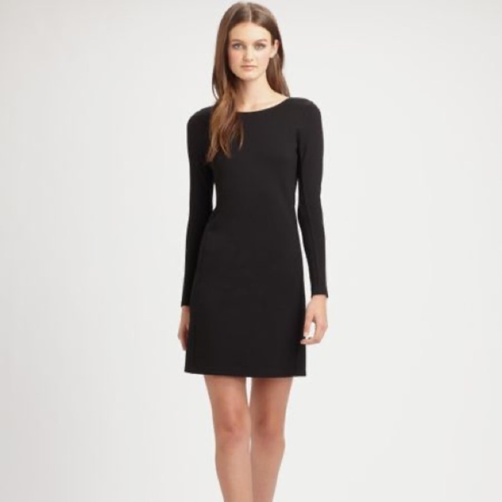 Theory Black Mini Dress with Zip Sleeve Detail
